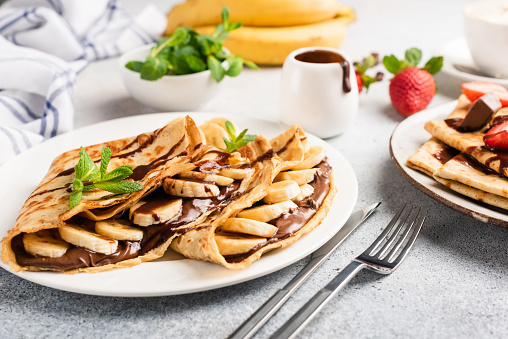 Image showing Banana Nutella Crepes