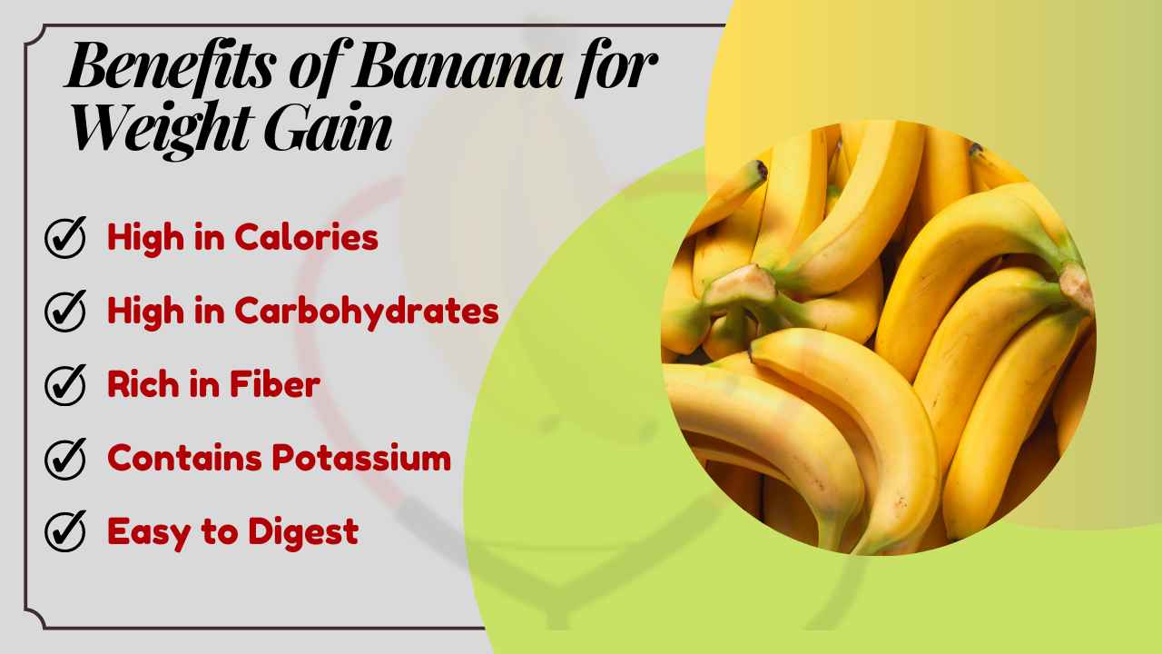 Image showing Benefits of Banana for weight Gain