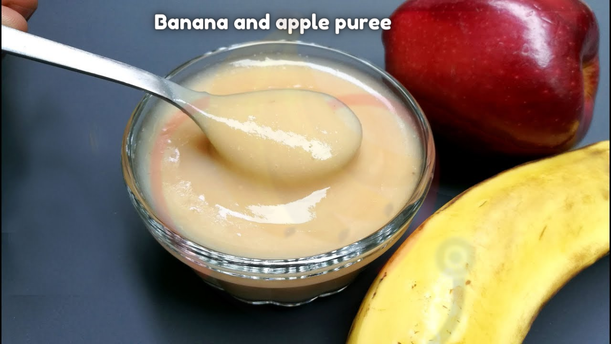 Image showing the Banana and apple puree (6 months)