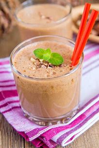 image showing the banana and chocolate smoothie