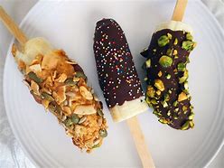 image showing the frozen banana popsicles