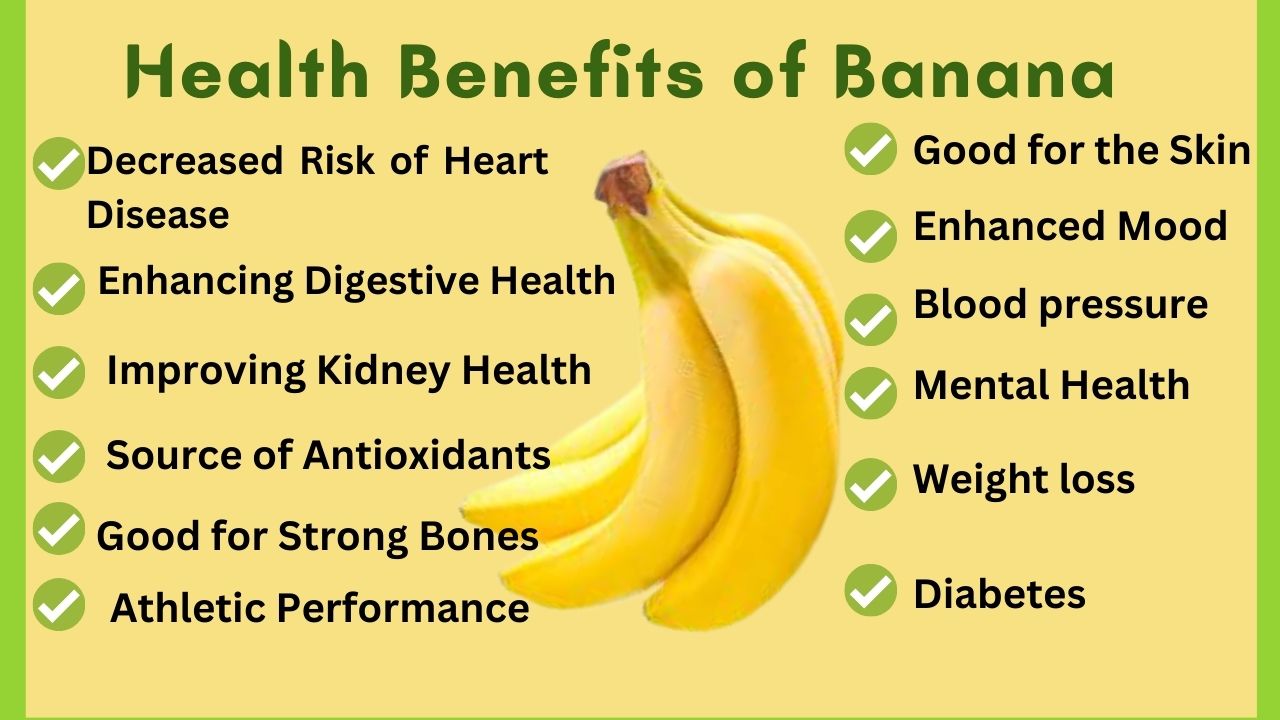 image showing health benefits of banana