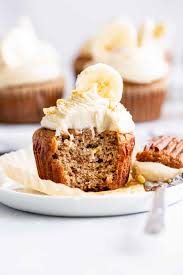image showing the banana cream cheese muffins