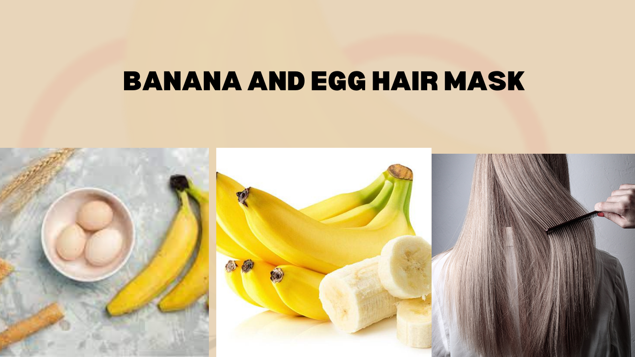 Image showing banana and egg hair mask