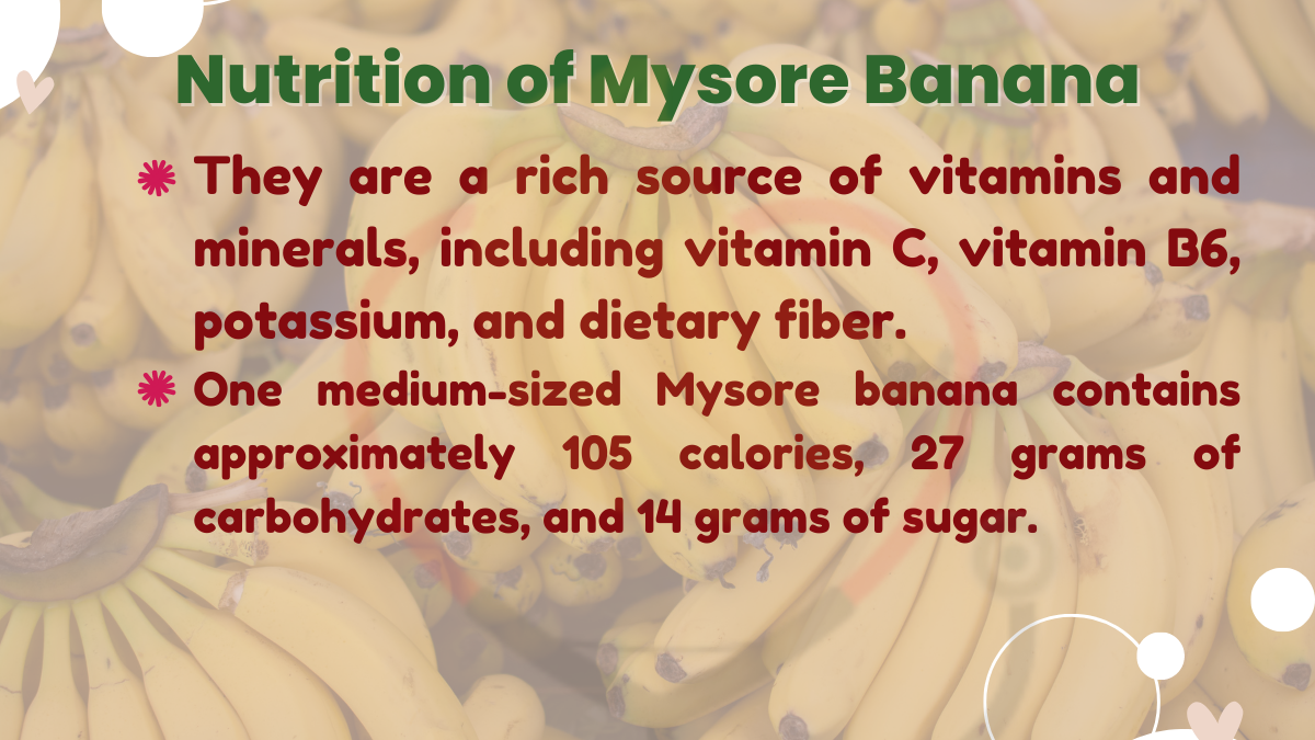Image showing the Nutritional Value of Mysore Bananas