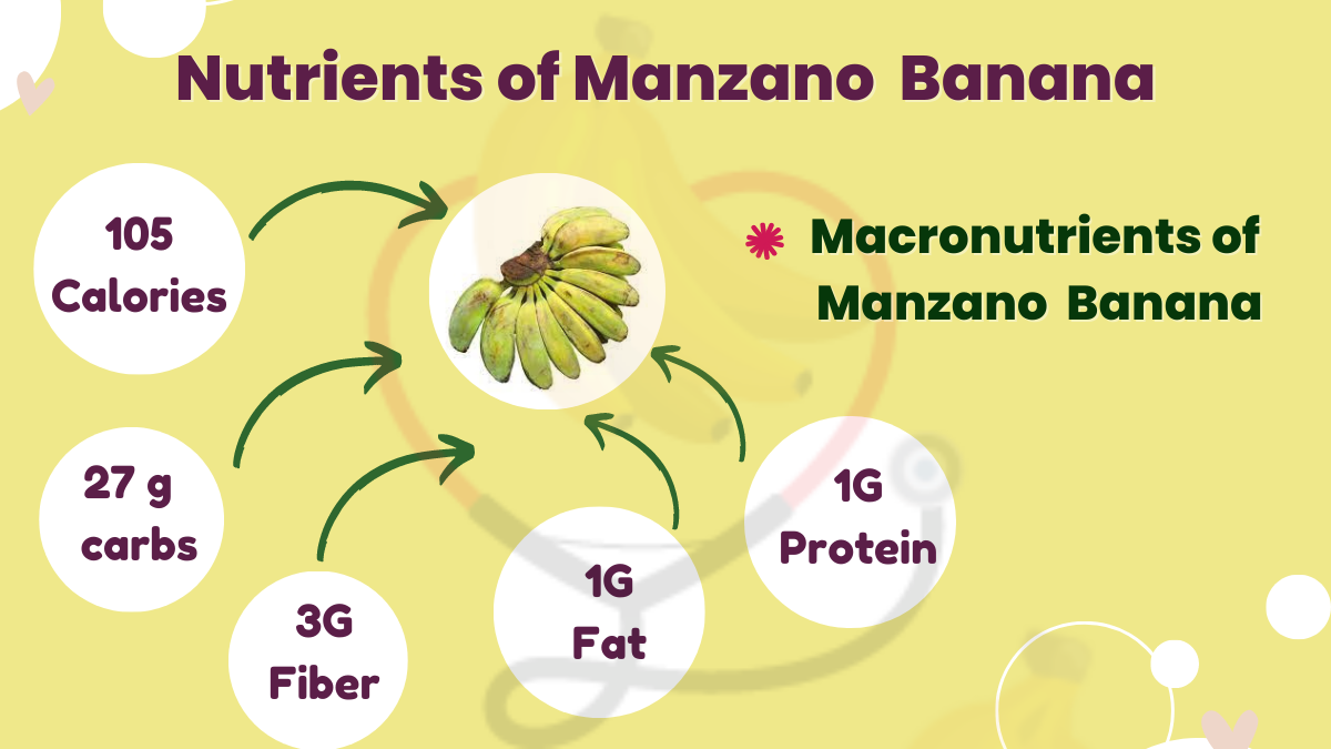 Image showing the macronutrients of Manzano Banana