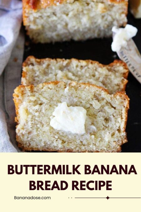 Image showing the best buttermilk banana bread recipe